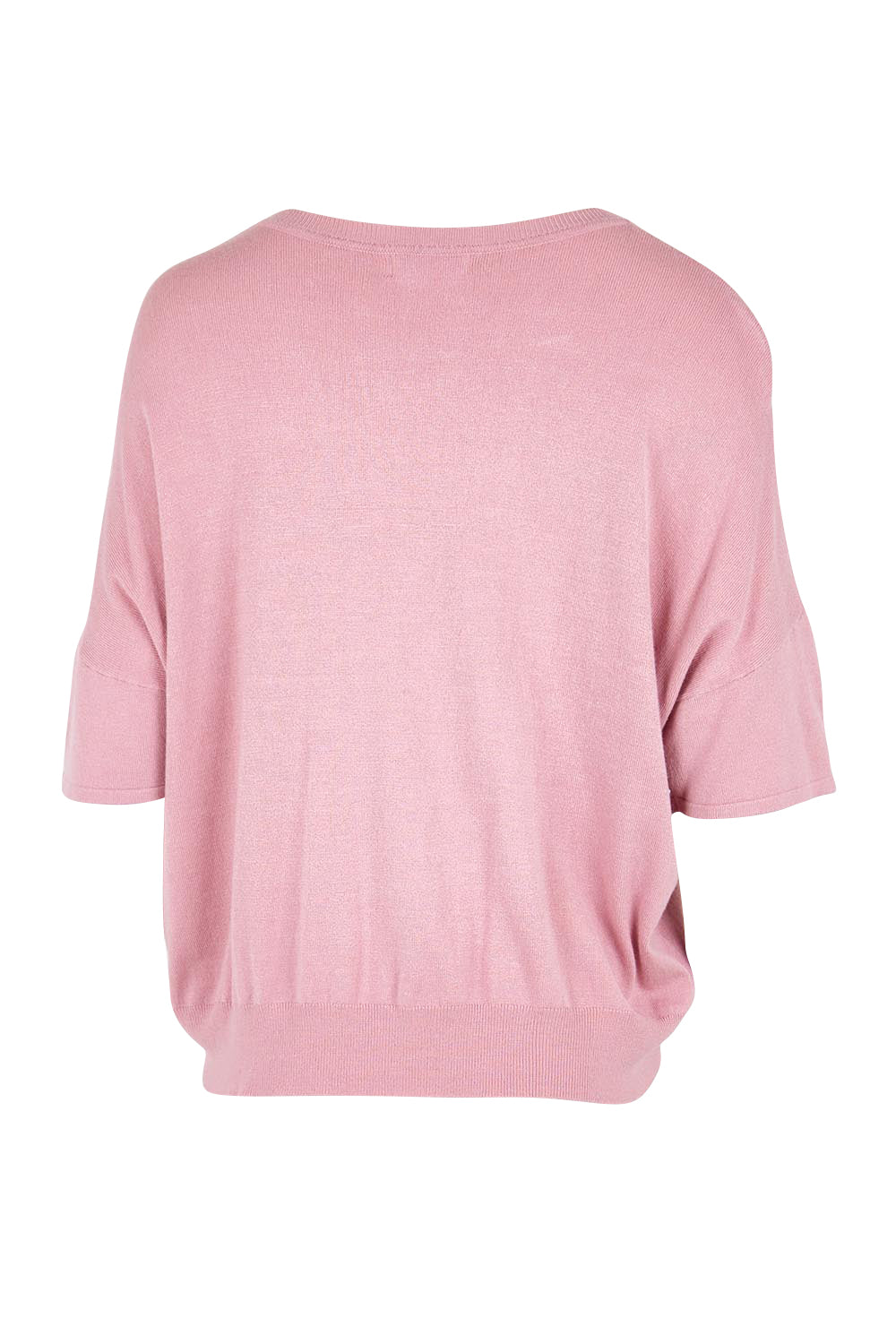 Product shot of the The Essential Knit Tee – Blushcandy in colour Blushcandy, from the back