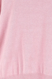 Product shot of the The Essential Knit Tee – Blushcandy in colour Blushcandy, showing detail