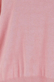 Product shot of the The Essential Knit Tee – Blushcandy in colour Blushcandy, showing detail