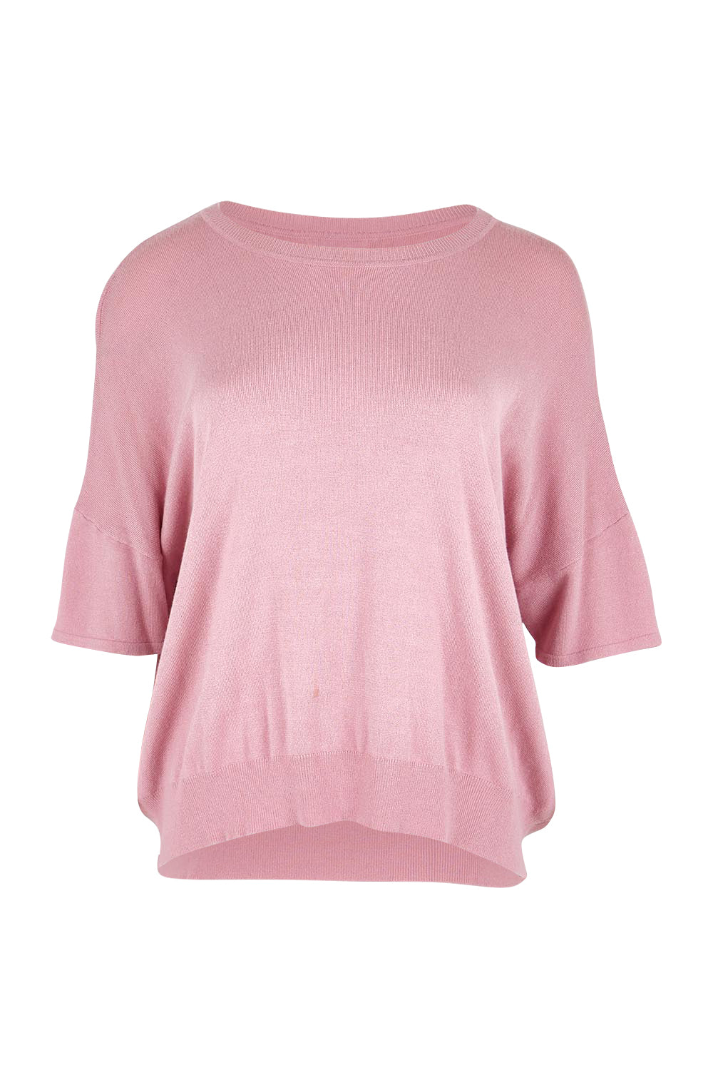 Product shot of the The Essential Knit Tee – Blushcandy in colour Blushcandy, from the front