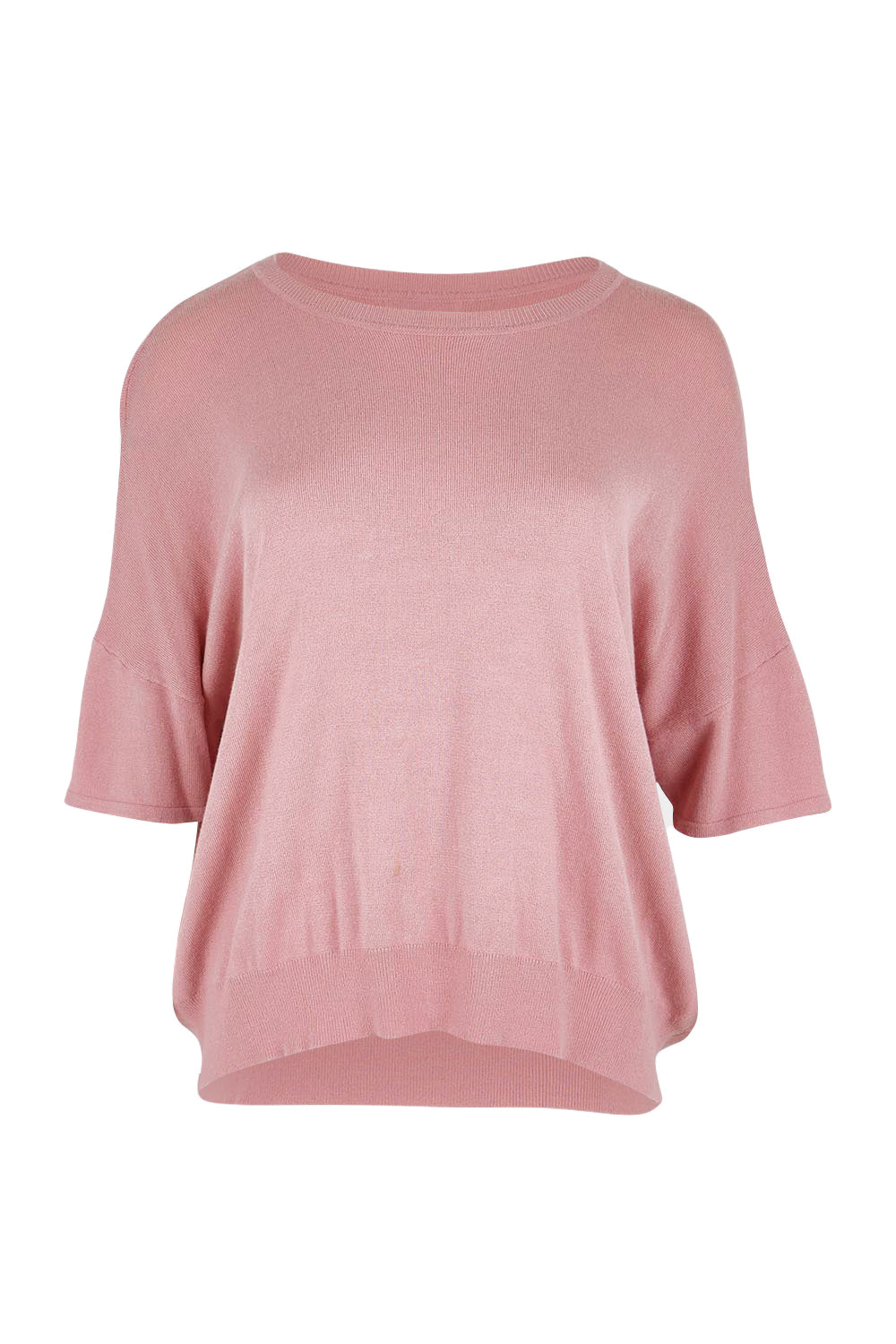 Product shot of the The Essential Knit Tee – Blushcandy in colour Blushcandy, from the front