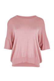 Product shot of the The Essential Knit Tee – Blushcandy in colour Blushcandy, from the front
