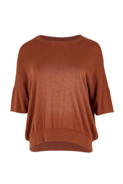 Product shot of the The Essential Knit Tee – Copper in colour Copper, from the front