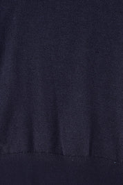 Product shot of the The Essential Knit Tee – Darklapis in colour Darklapis, showing detail