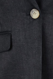 Product shot of the The Classic Every Wear Blazer – Black in colour Black, showing detail