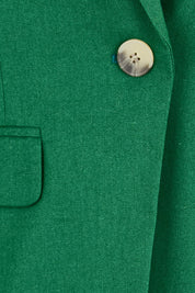 Product shot of the The Classic Every Wear Blazer – Emerald in colour Emerald, showing detail