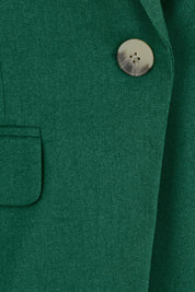 Product shot of the The Classic Every Wear Blazer – Emerald in colour Emerald, showing detail
