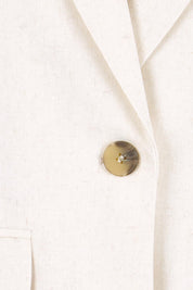 Product shot of the The Classic Every Wear Blazer – Ivorymarle in colour Ivorymarle, showing detail