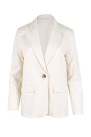 Product shot of the The Classic Every Wear Blazer – Ivorymarle in colour Ivorymarle, from the front