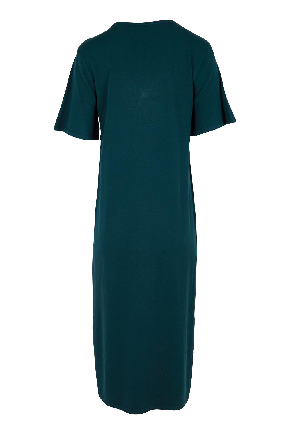 Product shot of the The Summer Comfort True Knit Dress – Petrol in colour Petrol, from the back
