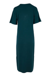 Product shot of the The Summer Comfort True Knit Dress – Petrol in colour Petrol, from the back