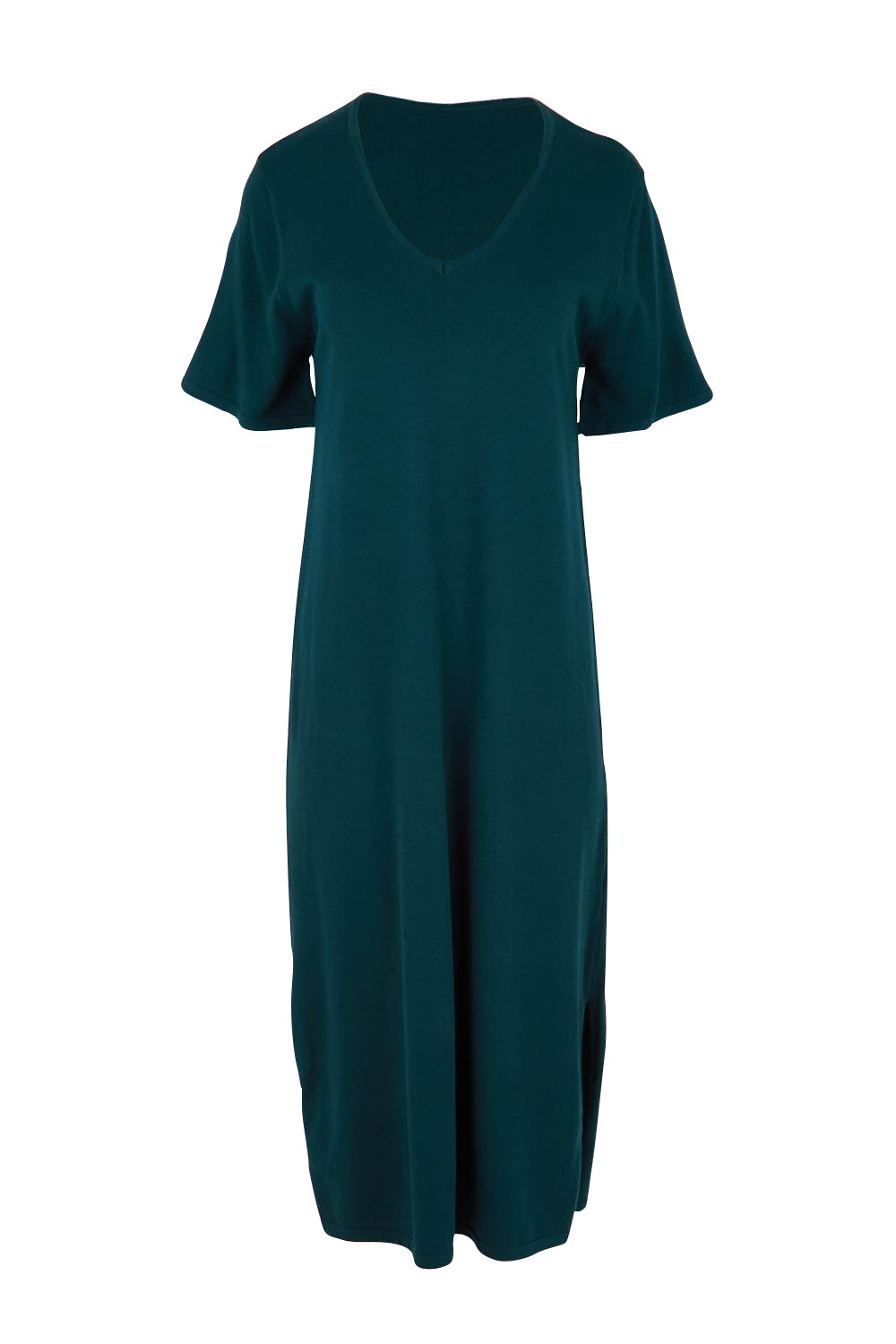 Product shot of the The Summer Comfort True Knit Dress – Petrol in colour Petrol, from the front