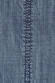 Product shot of the The Luxe Lyocell Tank – Indigo in colour Indigo, showing detail