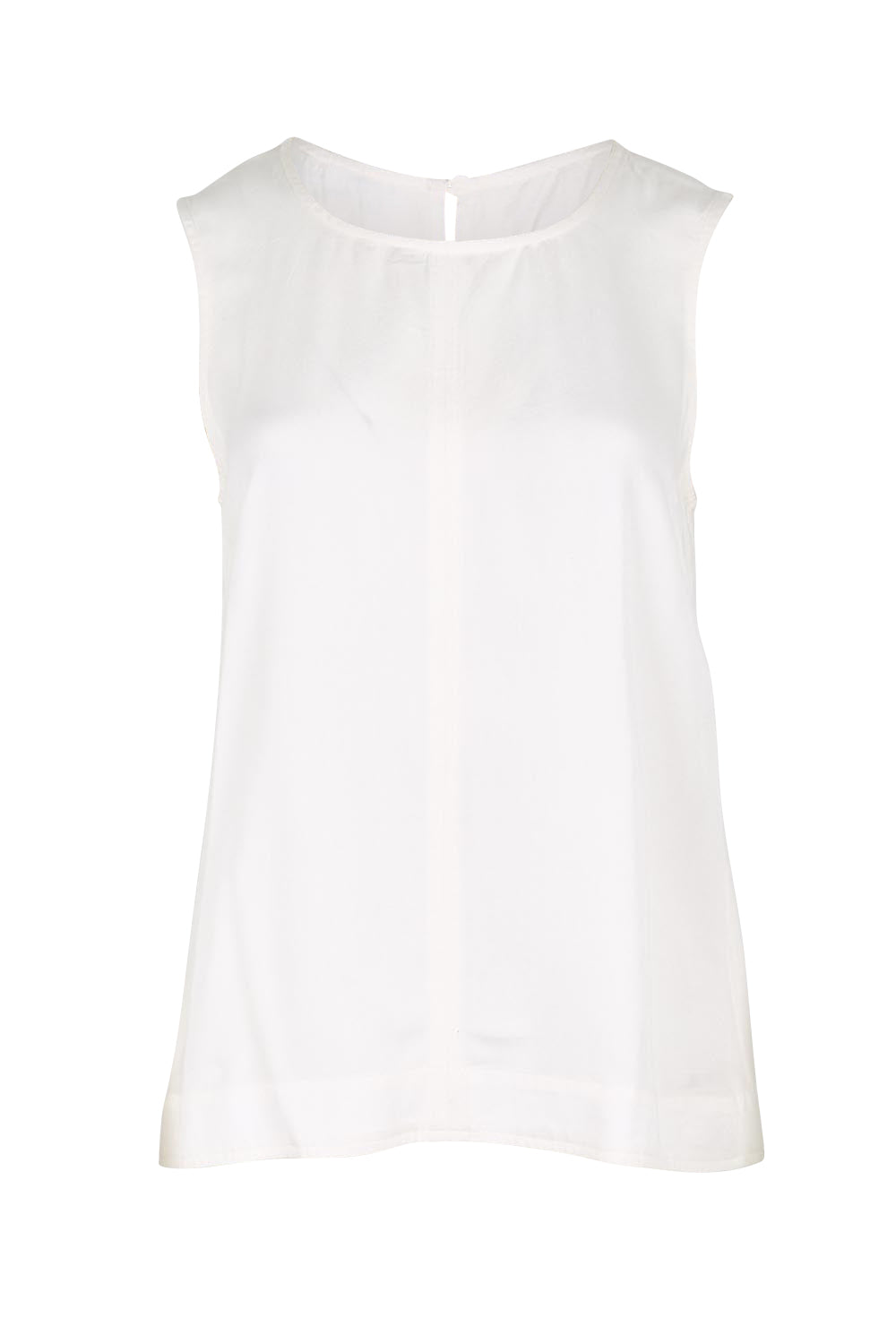 Product shot of the The Luxe Lyocell Tank – Ivory in colour Ivory, from the front