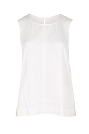 Product shot of the The Luxe Lyocell Tank – Ivory in colour Ivory, from the front