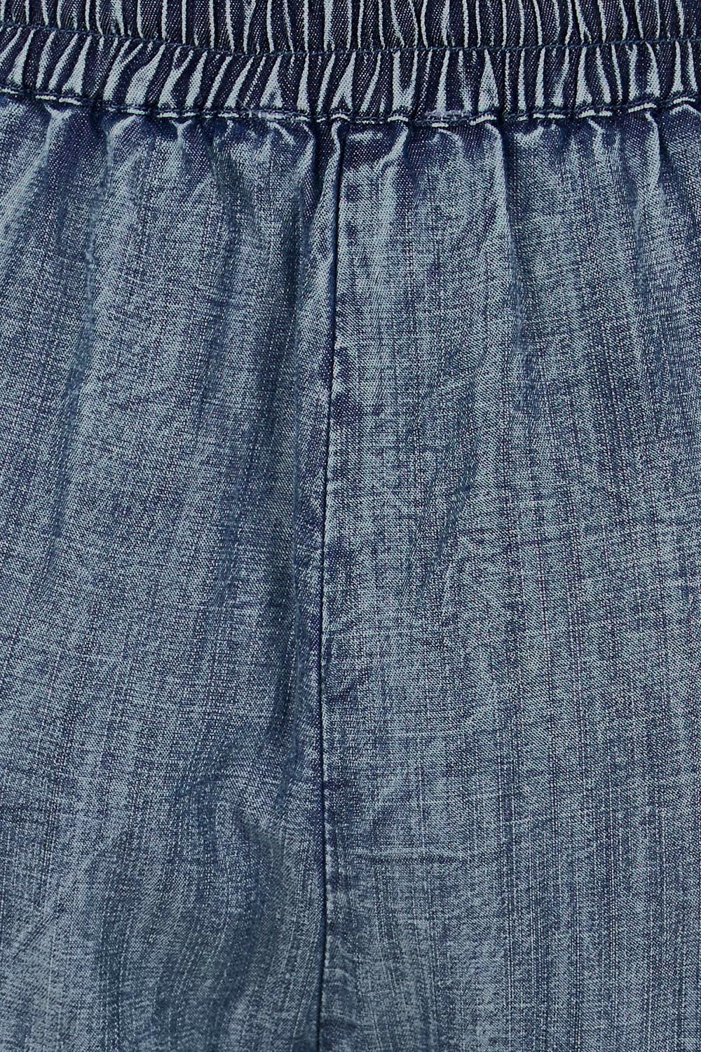 Product shot of the The Luxe Lyocell Pull On Shorts – Indigo in colour Indigo, showing detail