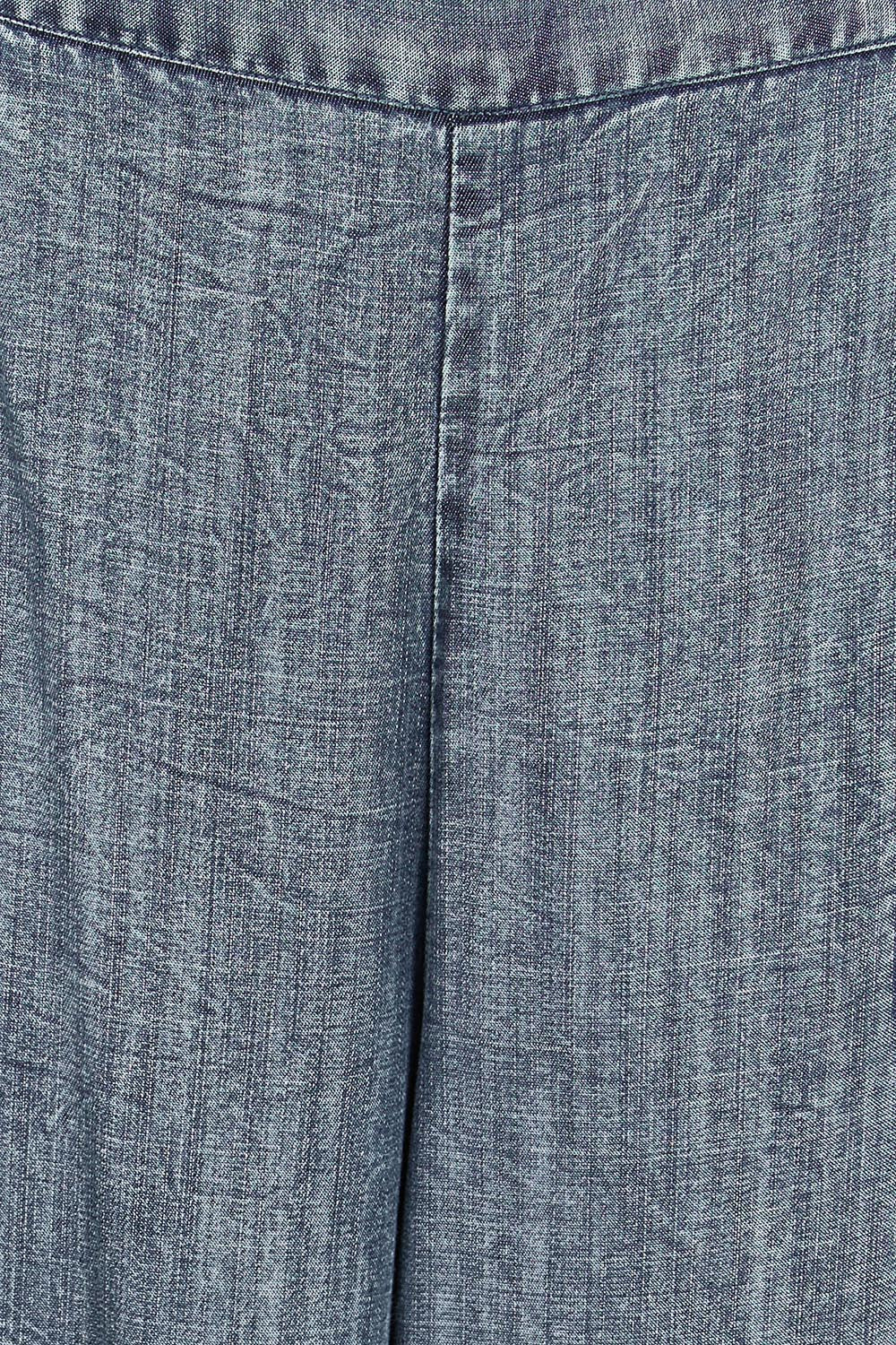 Product shot of the The Luxe Lyocell Pull On Wide Leg Pant – Indigo in colour Indigo, showing detail