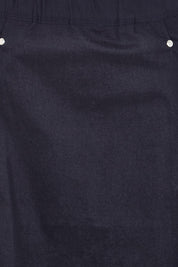 Product shot of the The Lightweight Cotton Blend Stretch Skirt – Navy in colour Navy, showing detail
