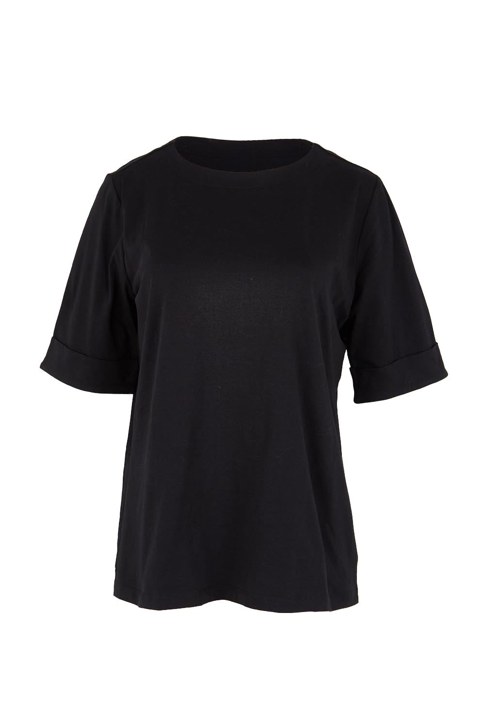 Product shot of the The Keepers Relaxed Fit Tee – Black in colour Black, from the front
