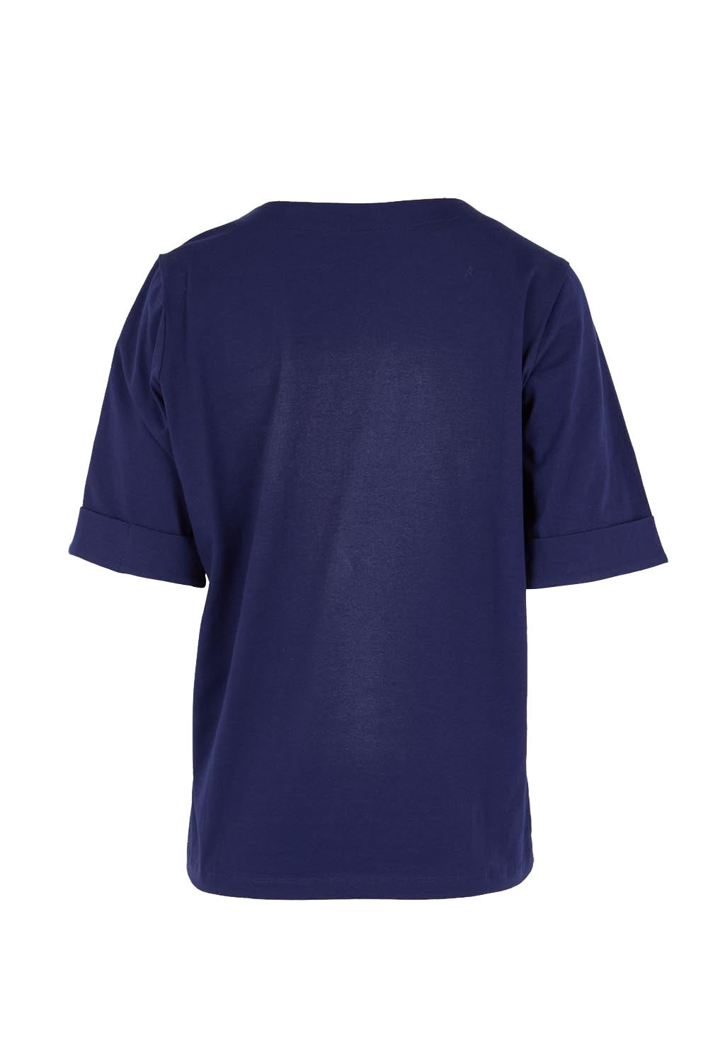Product shot of the The Keepers Relaxed Fit Tee – Navy in colour Navy, from the back