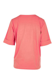 Product shot of the The Keepers Relaxed Fit Tee – Papaya in colour Papaya, from the back