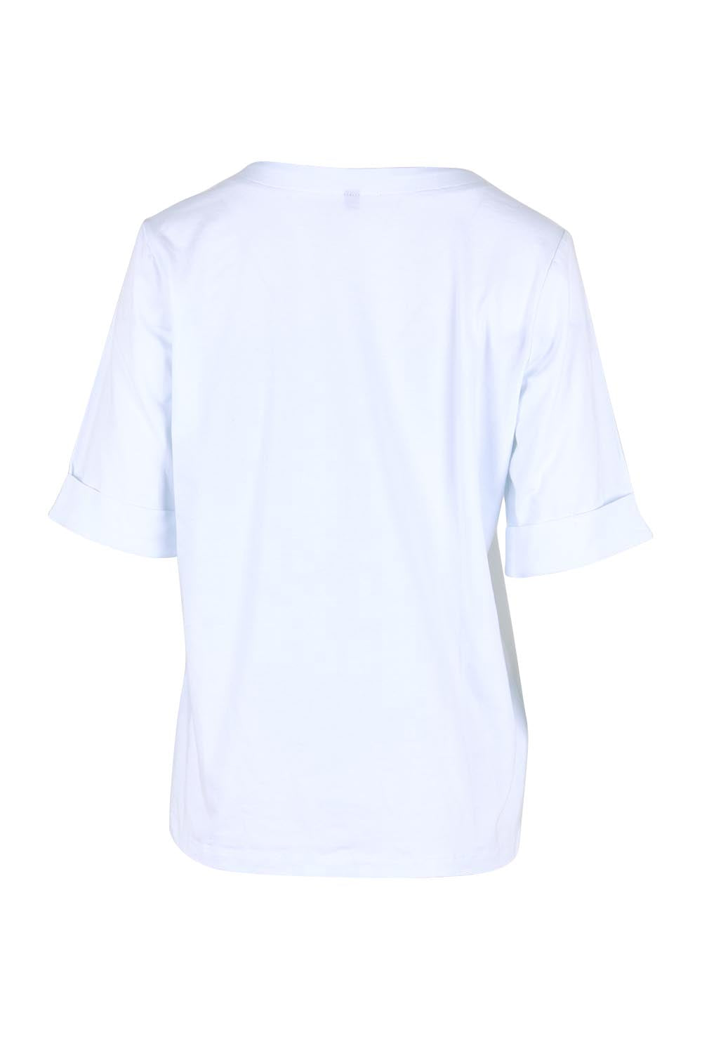 Product shot of the The Keepers Relaxed Fit Tee – White in colour White, from the back