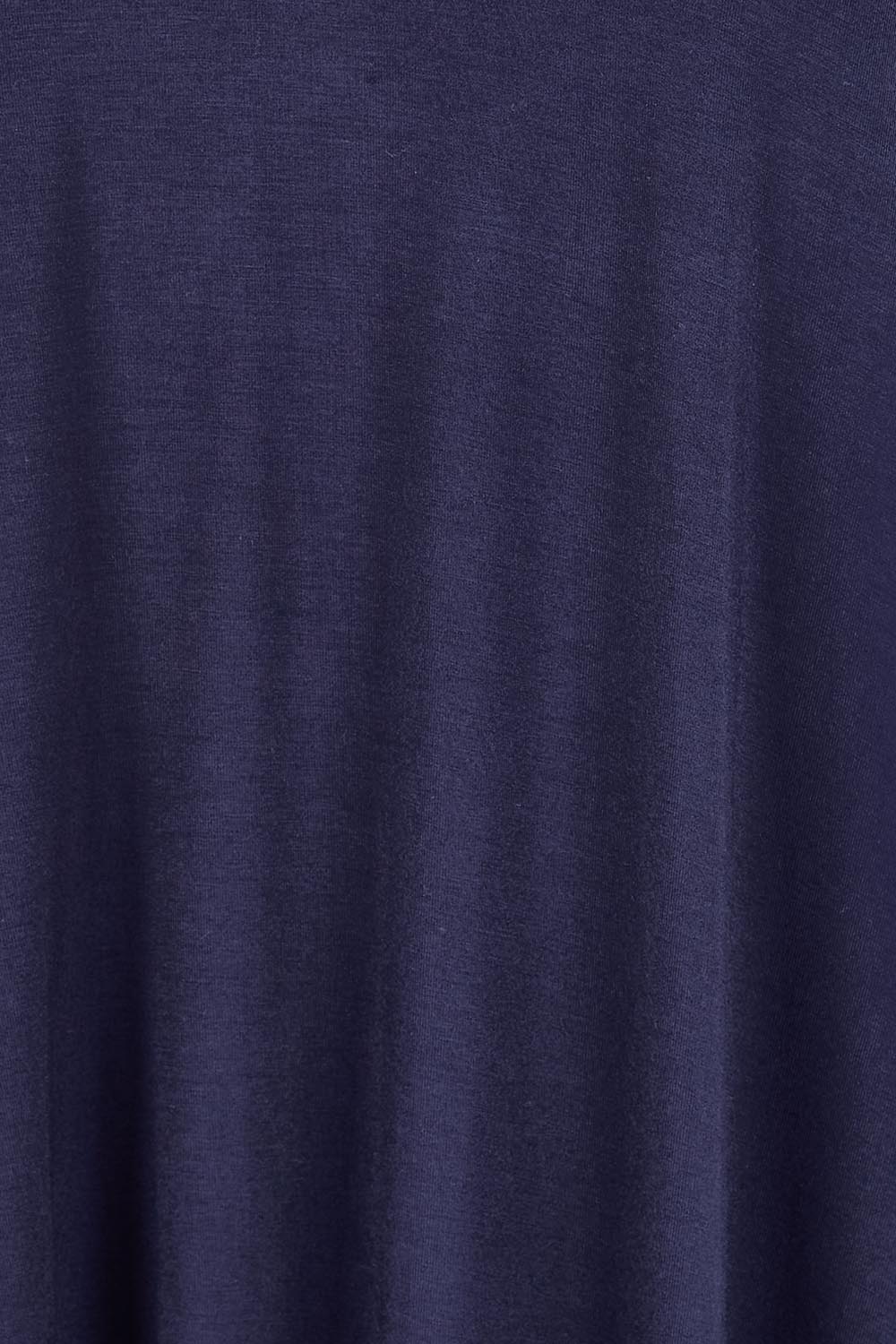 Product shot of the The Easy Wear Bamboo Tee Dress – Navy in colour Navy, showing detail