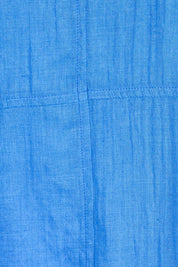 Product shot of the The Summer Cotton Shift Dress With Pockets – Skyblue in colour Skyblue, showing detail