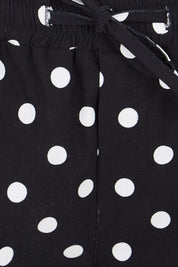 Product shot of the The Summer Cropped Pant - Blackwhite in colour Blackwhite, showing detail