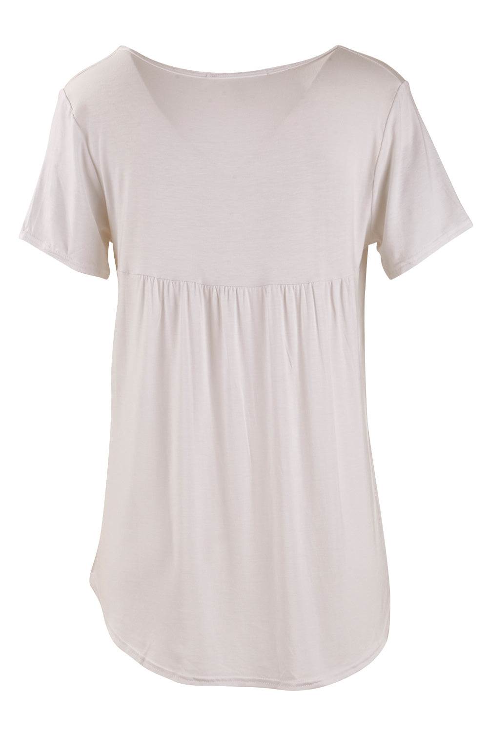Product shot of The Bamboo Tee in colour White (White), from the back