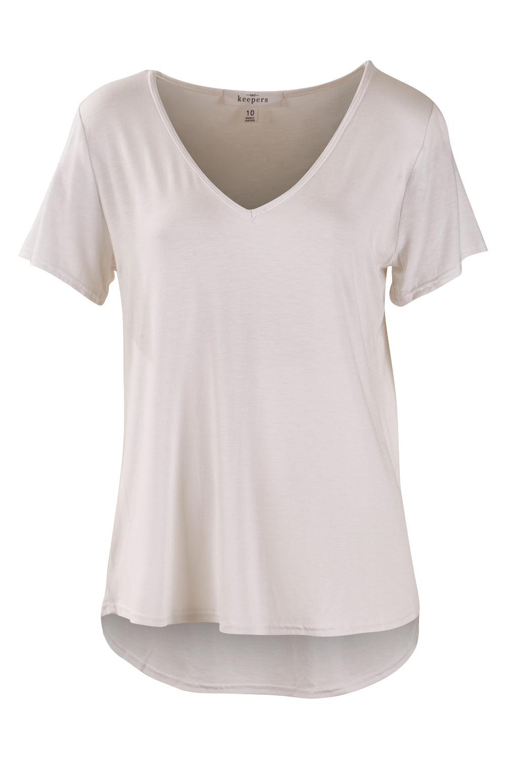 Product shot of The Bamboo Tee in colour White (White), from the front