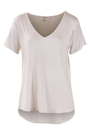 Product shot of The Bamboo Tee in colour White (White), from the front