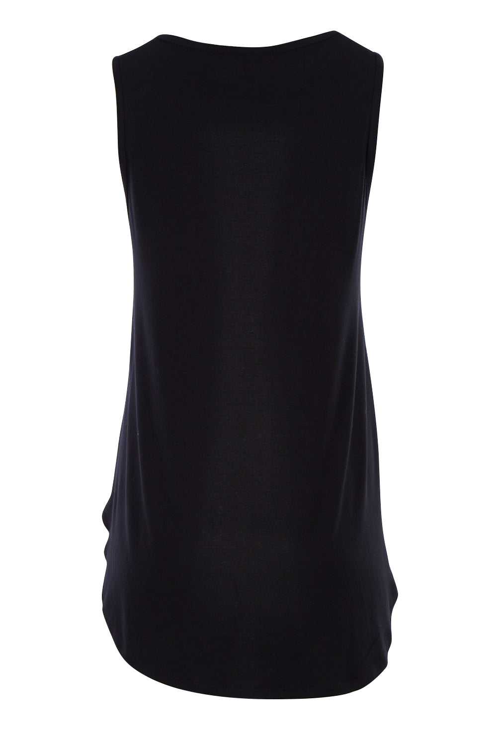 Product shot of The Bamboo Tank in colour Black (Black), from the back