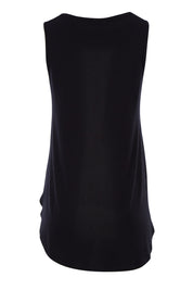 Product shot of The Bamboo Tank in colour Black (Black), from the back
