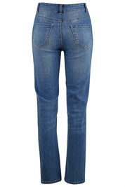 Product shot of The Classic Straight Leg Jean in colour BlueWash (Blue), from the back