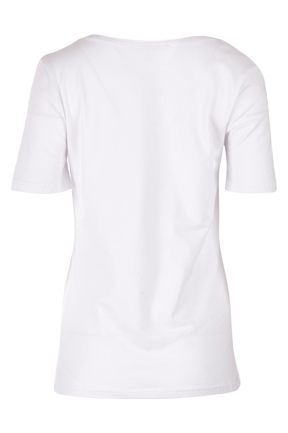 Product shot of The Half Sleeve Tee in colour White (White), from the back
