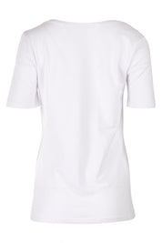 Product shot of The Half Sleeve Tee in colour White (White), from the back