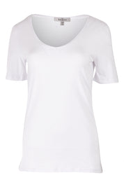 Product shot of The Half Sleeve Tee in colour White (White), from the front