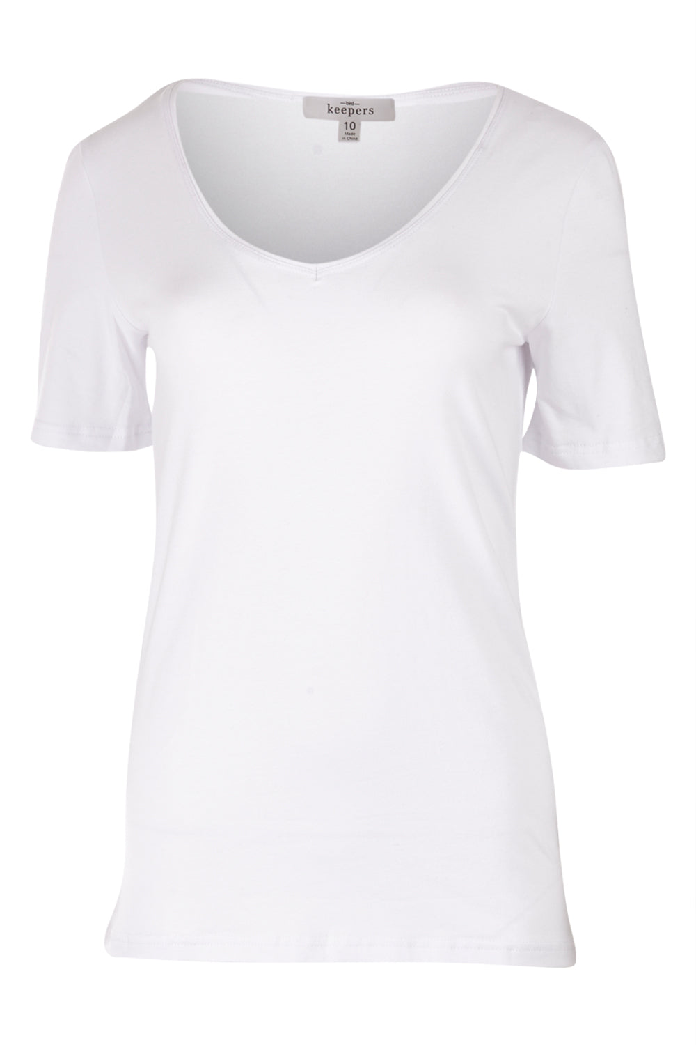 Product shot of The Half Sleeve Tee in colour White (White), from the front