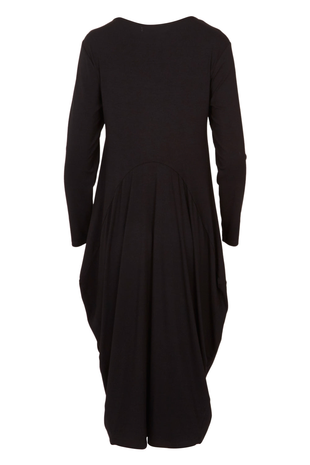 Product shot of The Bounce Dress in colour Black (Black), from the back