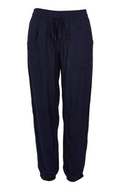 Product shot of The Soft Utility Pant in colour Navy (Blue), from the front