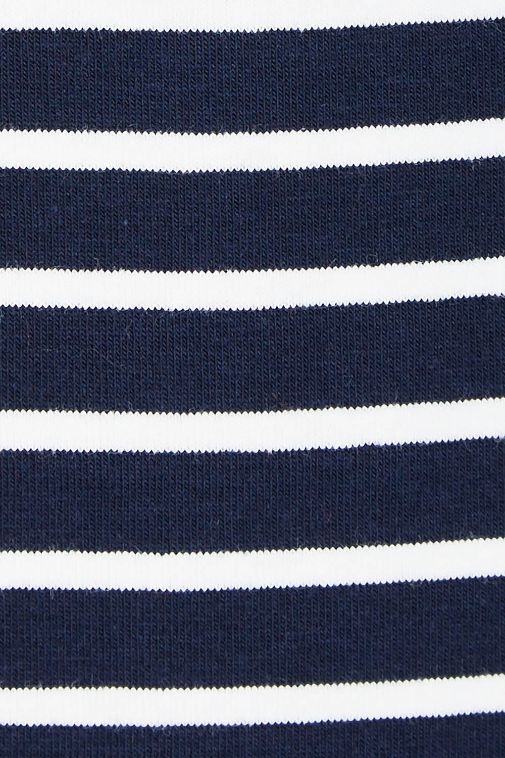 Product shot of The Striped Drape Tee in colour Navywhite (Blue), detail