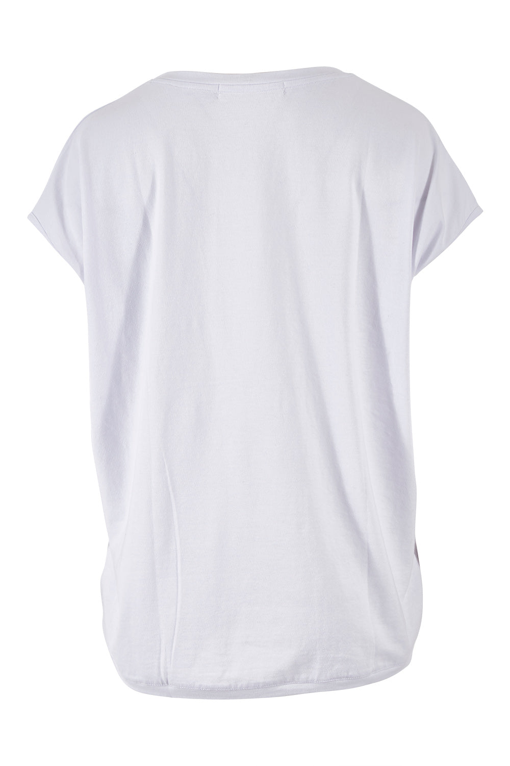 Product shot of The Drape Tee in colour White (White), from the back