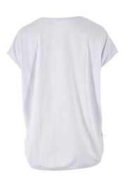 Product shot of The Drape Tee in colour White (White), from the back