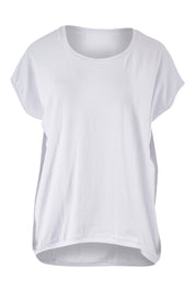Product shot of The Drape Tee in colour White (White), from the front