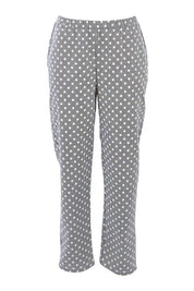 Product shot of The Stretch Spot Pant in colour Navy (Blue), from the front