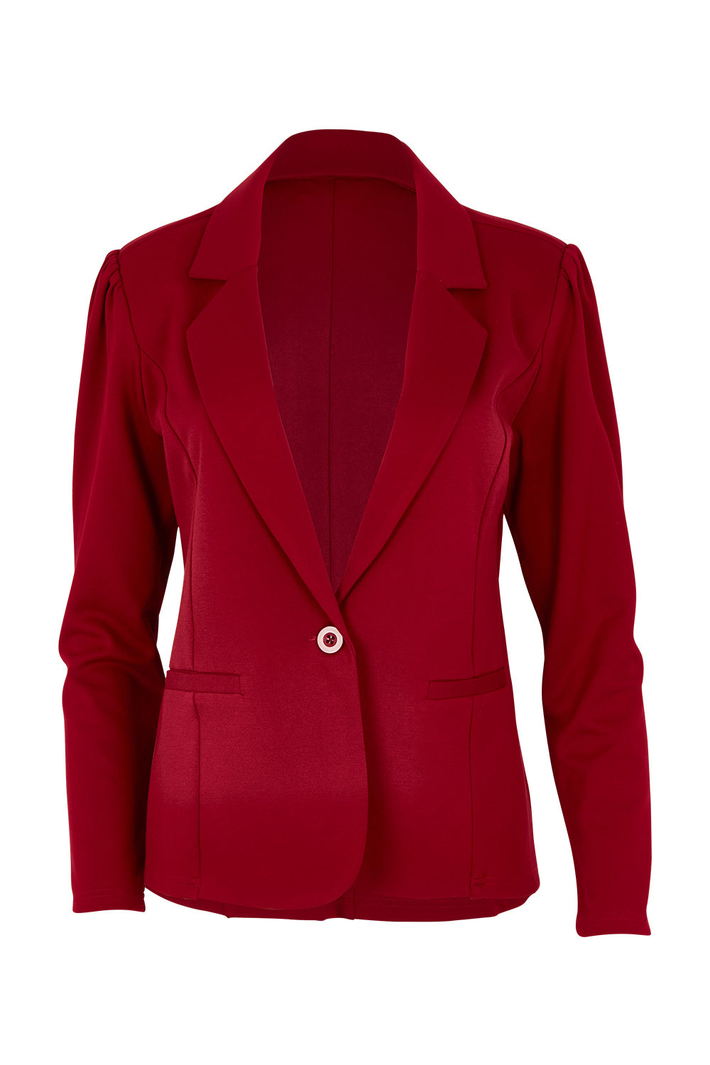 Product shot of The Ponte Blazer in colour Brick (Red), from the front