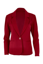 Product shot of The Ponte Blazer in colour Brick (Red), from the front