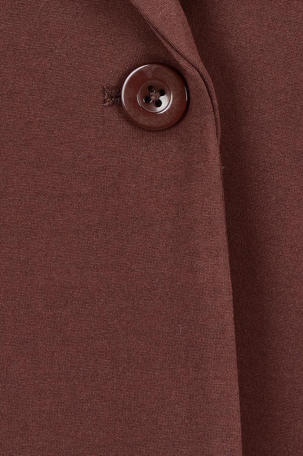 Product shot of The Ponte Blazer in colour Chocolate, detail
