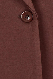 Product shot of The Ponte Blazer in colour Chocolate, detail